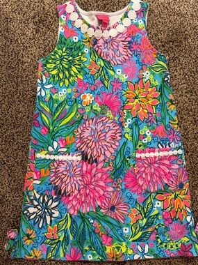Lilly Pulitzer Turquoise Pink Multicolor Floral Tank Dress